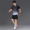 Ropa deportiva de secado rápido para hombre, de seda helada, para verano, camiseta de manga corta, pantalones cortos de entrenamiento para correr y baloncesto.
