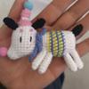 Muñeca de Monstruo de Tres Ojos Colgante de Lana Colgante Tejido a Mano Producto Terminado Muñeca de Ganchillo Hecha a Mano Colgante de Ganchillo Producto Terminado