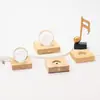 Base de Lámpara de Madera Maciza Creativa Cuadrada Luz Nocturna LED Cielo Estrellado Cristal Interruptor USB Pequeña de Madera Moderna Minimalista