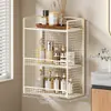 Estante de baño, gabinete de almacenamiento de pared para el baño, organizador de pared para artículos de tocador y productos para el cuidado de la piel, estante para gel de ducha y cesta de ropa