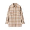 Moda Inverno 2024 Europeia e Americana Gola Lapela Botão Xadrez Manga Longa Camisa Transfronteiriça Amazon Feminina C92298