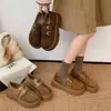 Mocasines Retro Estilo Británico Doble Hebilla Suela Gruesa para Mujer 2026 Otoño Nuevo Versátil Punta Dividida Mary Jane Zapatos Pequeños de Piel