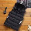 Roupa Externa de Algodão de Marca Grande Outono e Inverno Colete Quente Roupa Externa Masculina Roupa Externa de Algodão com Capuz Tamanho Grande Casual Slim
