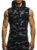Nuevo Estilo Camuflaje Dobladillo Redondo Casual Ajustado Sin Mangas Chaleco con Capucha