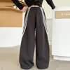 Pantalones de chándal para niña primavera y otoño 2026, pantalones de punto anchos informales estilo coreano para niñas mayores, deportivos y relajados
