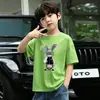 Camiseta de Verano para Niños de Manga Corta Estilo Nuevo Talla Mediana y Grande Estilo Verano para Niños Algodón Puro Fresca y Guapa Camiseta de Media Manga Top Suelto Camiseta