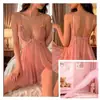Lingerie Sexy, Não Precisa Tirar, Tamanho Grande, Luxo Leve, Camisola de Renda com Renda e Renda em V Profundo, Robe de Renda, Uniforme para Mulheres