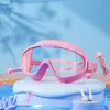 Gafas de natación para niños de alta definición antivaho impermeables profesionales de montura grande gafas de natación niños niñas niños buceo especial gorro de natación equipo