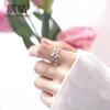 Anillo de Hoja Abierta de Plata de Ley S925 Xi Gu J0117 Anillo de Arte de Temperamento Anillo Jane Rama Dedo Índice Femenino