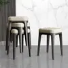 Banqueta Quadrada Macia Acolchoada para Sala de Estar e Sala de Jantar em Casa, Banqueta Quadrada Macia Acolchoada Espessa, Simples e Luxuosa, Empilhável Baixa
