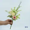 Flores Artificiales de Seda Rosas, Rosas Pequeñas de Primavera, Flores de Eucalipto Atadas a Mano, Flores Falsas, Arreglos Florales DIY Hechos a Mano, Decoraciones para Sala de Estar