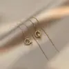 Aretes para Mujer, Aretes de Flor Corazón con Circonita Micro-pavimentada de Cobre, Nueva Moda de Nicho, Diseño Simple, Joyería de Temperamento y Versátil