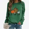 Sudadera de Manga Larga Raglán con Cuello Redondo, Letras de Calabaza, Ropa para Mujer Transfronteriza Europea y Americana, Exportación a Amazon Tiktok, Nueva