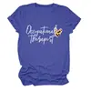 Terapeuta ocupacional Amazon Wish sitio independiente de moda versátil camiseta de mujer de cuello redondo y manga corta