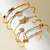 Pulseiras Transfronteiriças Europeias e Americanas, Pulseiras Largas Retrô, Conjunto de Joias de Pulseira Geométrica Simples Aberta com Contas Redondas Douradas Brilhantes