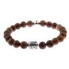 Pulseira de Contas de Madeira Nova de 8mm Masculina Pedra Vulcânica Pinheiro Branco Pinheiro Vermelho Ágata Preta Pulseira de Contas de Pedra Feminina Pulseira Europeia e Americana