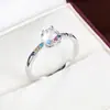 Anillo dulce de colores con circonita estilo Xiaohongshu, moderno, simple, versátil para mujer, venta al por mayor de joyería, artículo popular transfronterizo