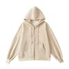 Spice Girls Europeas y Americanas para Otoño e Invierno Versión Grande Suéter Holgado con Capucha Grueso con Forro Polar Chaqueta Cárdigan con Cremallera Estilo Casual Relajado para Mujer