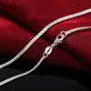 Jinrongxing 16-30 pulgadas Tendencia Joyería de Cobre Chapada en Plata Cadena de Serpiente Plana de 2 mm Europea y Americana Collar Transfronterizo Temu