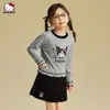 Conjunto de Primavera para Niñas 2026 Nuevo Lunares Bloque de Color Falda Corta Elegante Casual Dibujos Animados Kuromi Conjunto de Dos Piezas
