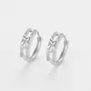 Pendientes de Flor con Circonita Microincrustada Transfronterizos Europeos y Americanos, Estilo Minimalista de Nicho, Elegantes Pinzas para Oreja de Mujer, Lujo Ligero, Estilo Fresco, Pendientes de Moda