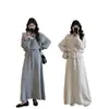 Tamanho Plus Estilo Preguiçoso Casual Conjunto Feminino Elegante Retrô Top Duas Peças Inverno Novo Estilo Saia Grossa