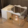 Valla para Perros Perro Pequeño Hogareña Interior Una Habitación Un Guardia Valla para Mascotas Perrera con Zona de Baño Jaula Antiescape para Perros