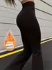 Nuevos Pantalones de Invierno de Tiro Alto Elásticos de Forro Polar Acampanados Transfronterizos, Adelgazantes, Levanta Glúteos, Cálidos, Ajustados, Versátiles Pantalones Casuales para Exteriores para Mujer