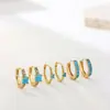Europa e Estados Unidos item mais vendido clássico moda versátil redondo dourado aço inoxidável zircônia brinco personalizado moderno tarraxa de orelha