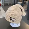 Sombrero de Lana Tejido con Letras Estilo Coreano para Niños Otoño e Invierno Caliente Protección para Orejas A Prueba de Viento Sombrero Pulóver para Bebé Invierno