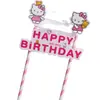 Dibujos Animados Rosa Gato Kt Doraemon Gato Banderín Banderola Banner Cumpleaños Horneado Pastel Postre Decoración Toppers Banderas