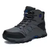 Botas de Caminhada Masculinas Novas para o Inverno 2026 Cano Alto Cabedal de Couro Forro de Lã Quente para Uso Externo Trekking Off-Road Tamanho Grande Botas Esportivas