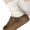 Calcetines Retro de Color Sólido Blanco Invierno Holgados, Calcetines de Media Pantorrilla para Botas, Estilo Otoño e Invierno para Mujer, Fabricante de Zhuji