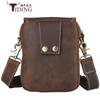 Bolso bandolera de nicho personalizado para hombre, bolso de hombro de cuero de Caballo Loco personalizado, bolso bandolera retro de cuero genuino para hombre.