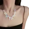 Collar de Mariposa Dopamina Colorido para Mujer Estilo Ins Cadena de Clavícula de Moda Diseño de Nicho Accesorios de Alta Gama Venta al por Mayor