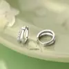 Brincos de agulha de prata pura S999 com zircônia geométrica, camada dupla, nicho, doces, sonhadores, delicados para atacado