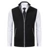 Comércio Exterior Transfronteiriço Novo Suéter Cardigã Masculino Cor Pura Gola Alta Moda Jaqueta Tricotada Suéter Gola Alta Venda Direta de Fábrica