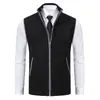 Chaleco de Punto con Forro Polar Otoño e Invierno Transfronterizo para Hombre Sin Mangas Chaqueta de Punto Chaleco de Punto Cálido Chaleco