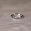 Plata de Ley s925 Tanabata Día de San Valentín Línea Simple Zircón Anillo de Pareja Personalidad Diseño Calado Anillo para Hombre y Mujer
