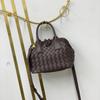 Directo de Fábrica Casete Bolso de Mano de Cuero para Mujer Bolso Tejido Ladrillo Casual Hombro Cruzado Bolso Bowling