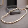 Collar de perlas de agua dulce barrocas, conjunto de pulsera y pendientes de perlas en forma de collar de boda, cadena para suéter, cadena para madre