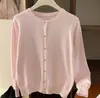 Novo Cardigã Tricot Cinza Feminino Outono Peça Externa Design Sense Suéter Casaco Outono Inicial Manga Longa Fina para Mulheres