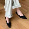 Zapatos de Salón de Punta y Boca Baja para Mujer, Mocasines de Nuevo Estilo Otoño 2026, Zapatos Planos Negros, Zapatos sin Cordones para Mujer