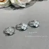 Novo Anel Kaleidoscópio Van Gogh V-Gold Ouro 18K Versão Estreita Ouro Rosa Anel Trevo de Quatro Folhas da Sorte Cravejado com Diamantes Empilhável