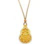 Loja de Ouro Mesmo Estilo Ouro Antigo de Areia Novo Estilo Chinês Luxo Leve Filigrana Cabaça Buda Bênção Paz Pingente Colar que Abre Atacado