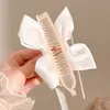 Pinza para el pelo de lazo elegante estilo coreano, dulce accesorio para el pelo, pinza antideslizante para coleta, esencial para fotos de vacaciones, accesorio para el pelo de pinza plátano