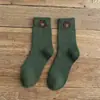 Meias femininas meias femininas de cano médio urso bordado outono e inverno fofas meias de algodão japonesas meias da moda meias de lã grossas