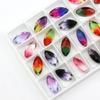9*18mm ojo de caballo fondo de punta agujero único taladro de turmalina color degradado gema diy joyería bolsa de zapato cristal