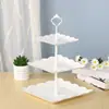 Soporte para Pastel de Tres Niveles Plato de Frutas de Tres Niveles Estilo Europeo Plato para Frutas Secas Bandeja para Bocadillos de Té de la Tarde Decoración de Mesa de Postres Plato para Pastel