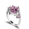 Anillo Nuevo Esmeralda Transfronterizo Explosiones de Comercio Exterior Europeas y Americanas Geométrico Hueco Zirconia Verde Joyería Anillo de Moda para Mujer